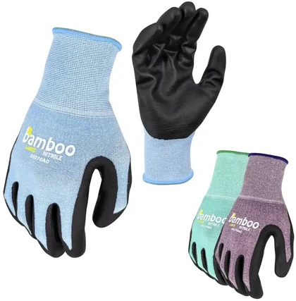 Bellingham C5370AC Bamboo Gardener Nitrile Palm Gloves - Assorted Colors