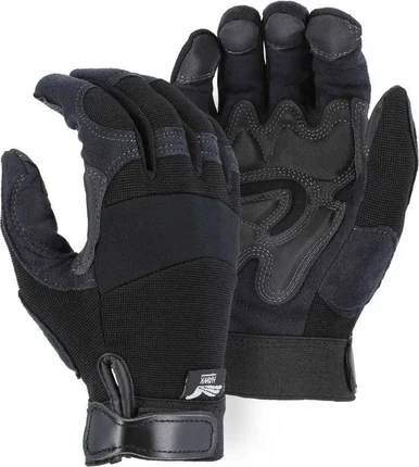 Majestic 2139BK Black Armor Skin Reinforced Gloves