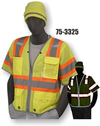 Majestic Hi-Vis Yellow Safety Vest with D-Ring Pass Thru - ANSI 3