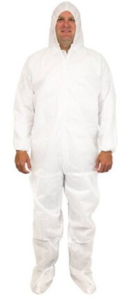 Safety Zone 50 Gram SMS Coveralls with Hood and Boots, Elastic Cuffs