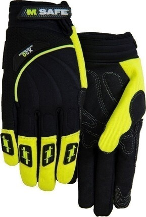Majestic 2127HY M-Safe Armor Skin Synthetic Leather Hi Vis Yellow Gloves