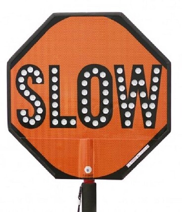 Stop-Lite 24" LED Red/Orange Stop/Slow Paddle Sign