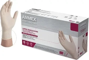 Ammex Standard 4 Mil Latex Exam Powder Free Gloves