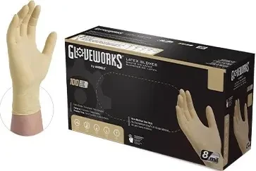 Ammex Gloveworks Premium 6 Mil Latex Powder Free Gloves