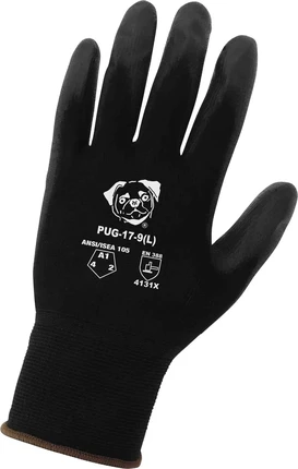 Global Glove "Atlas 370 Style" PUG-17 Black Polyurethane Dip Gloves