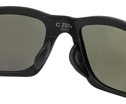 Radians Crossfire RPG Polarized HD Blue Mirror Lens, Matte Black Frame Safety Glasses