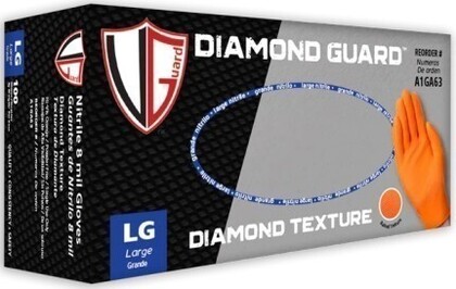VanGuard Diamond Guard Heavy Duty 8 Mil Nitrile Powder Free Gloves