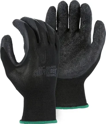 Majestic 3378BK Lightweight SuperDex Latex Palm Dipped Gloves