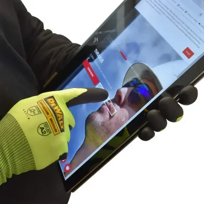 DeWalt DPG833 Hi-Vis HPPE Touchscreen Gloves - Cut Level A2