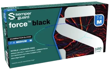 Semperguard Force Black Premium 5 Mil Nitrile Exam Powder Free Gloves