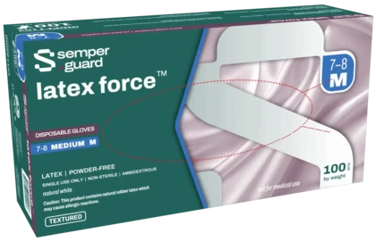 Semperguard Latex Force Premium 6 Mil Latex Powder Free Gloves
