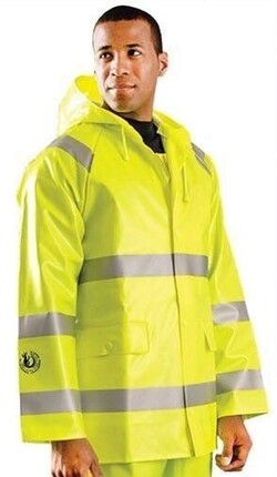Occunomix HRC 2 FR Waterproof Hi Vis Rain Jacket with Hood - ANSI 3