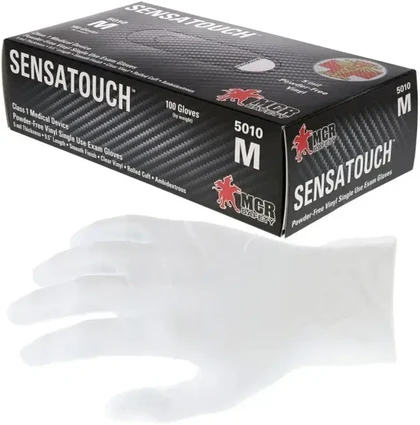 MCR Safety Memphis SensaTouch Premium 5 Mil Vinyl Exam 9" Powder Free