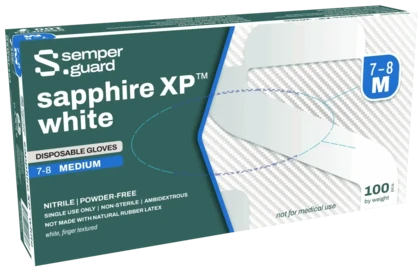 Semperguard Sapphire XP White 3.5 Mil Nitrile Powder Free Gloves