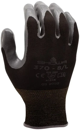 Showa Atlas 370 Black Nitrile Gloves - 4 Pair Pack
