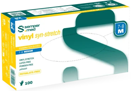 Sempermed Vinyl Syn-Stretch Premium 5 Mil Vinyl Exam Powder Free Gloves