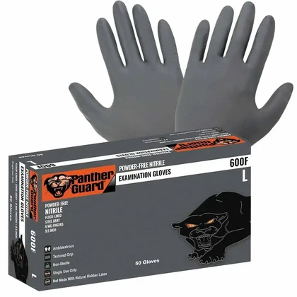 Global Glove Panther Guard Premium 6 Mil Nitrile Exam Flock Lined Powder Free Gloves