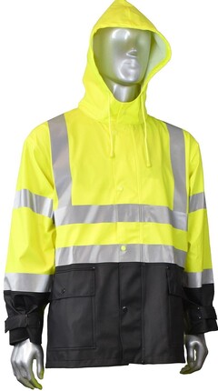 Radians Hi Vis Waterproof Rain Jacket with Detachable Hood - ANSI 3