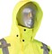 Radians Hi Vis Waterproof Black Bottom Rain Jacket - Detachable Hood